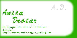 anita drotar business card